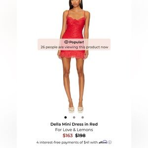 For Love And Lemons Scarlet Lace Mini Dress